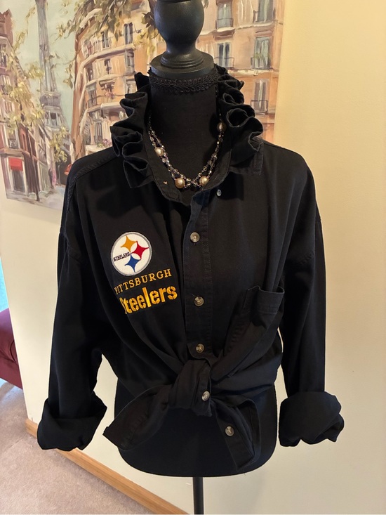 Ultra Club Tops - Pittsburgh Steelers Black Button-Up shirt